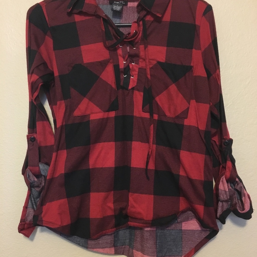 Long sleeve flannel top